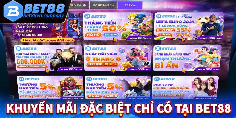 Những chương trình khuyến mãi đặc biệt chỉ có tại Bet88